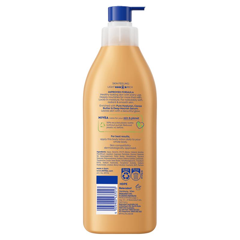 NIVEA Cocoa & Indulging Body Lotion Moisturiser 48H Hydration 400ml - GimmeNow