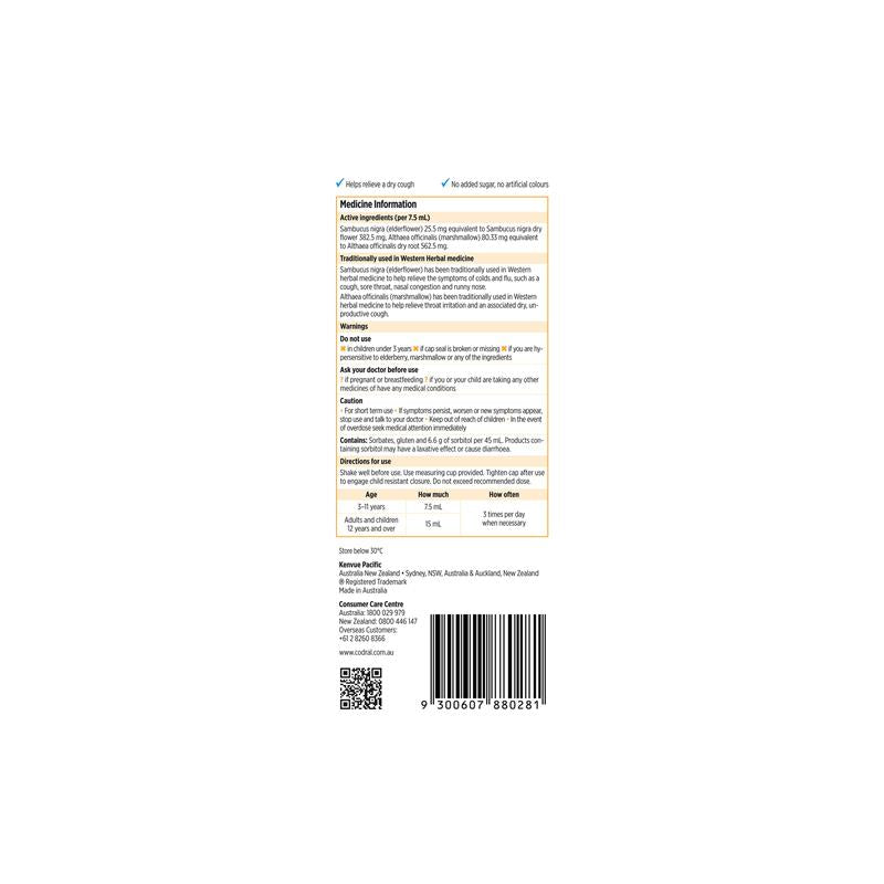 Codral Kids Cold & Flu Dry Cough 200mL
