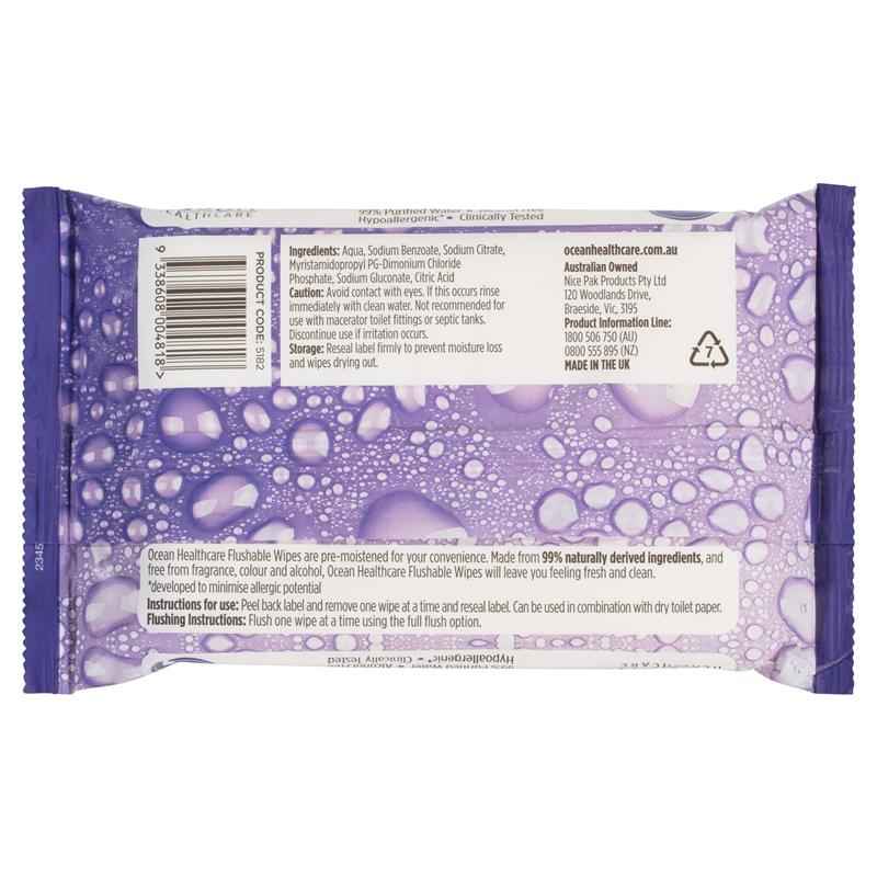Ocean Healthcare Flushable Wipes 40 Pack