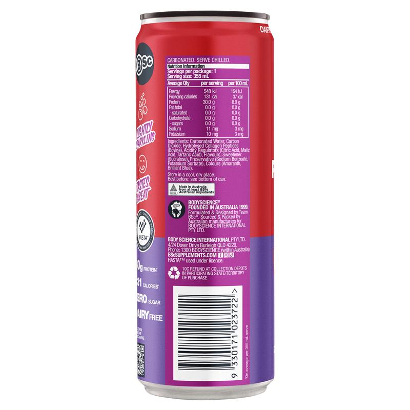 BSc Protein Water Can Grape Ice Pop 355ml