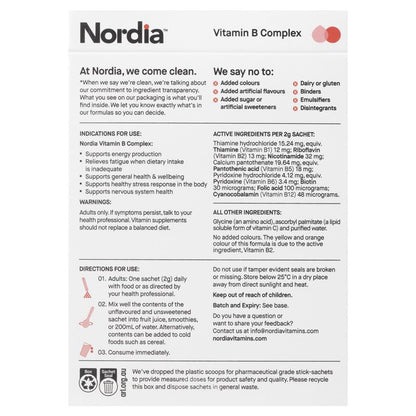 Nordia Vitamin B Complex Unflavoured Powder 28 Sachets - GimmeNow