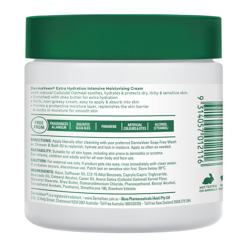 DermaVeen Intensive Extra Hydration Moisturising Cream 450g