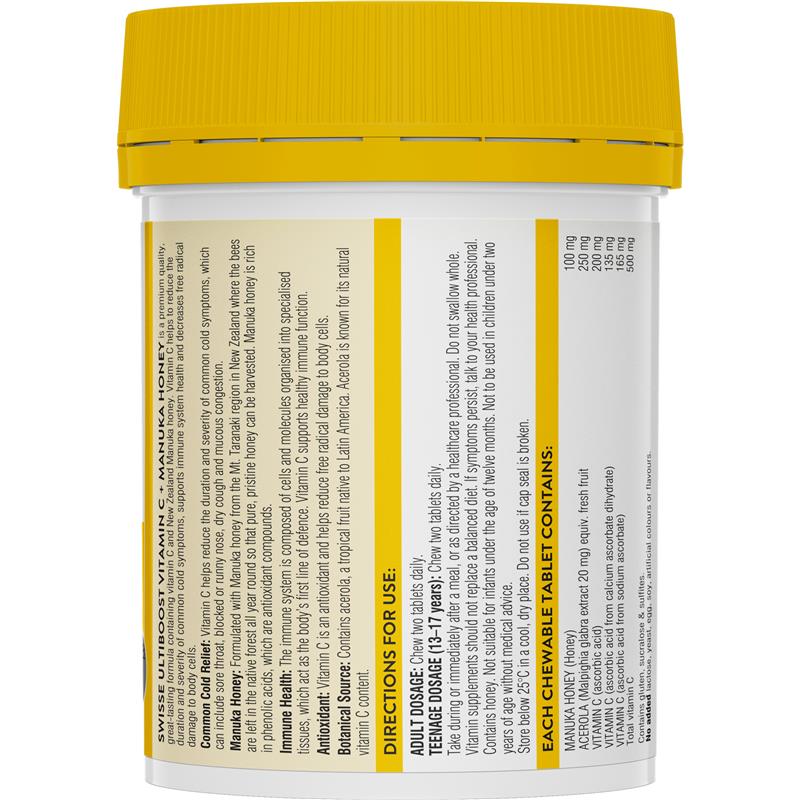 Swisse Vitamin C + Manuka Honey 120 Tablets