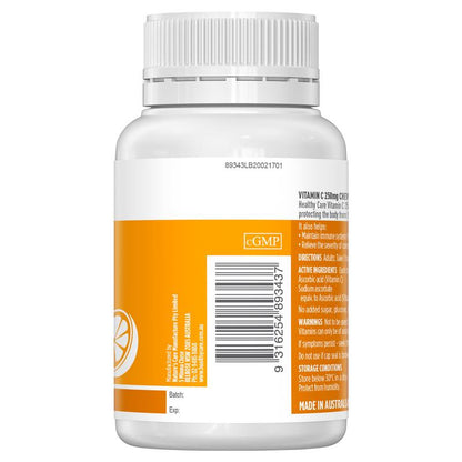 Healthy Care Vitamin C 250mg 150 Chewable Tablets