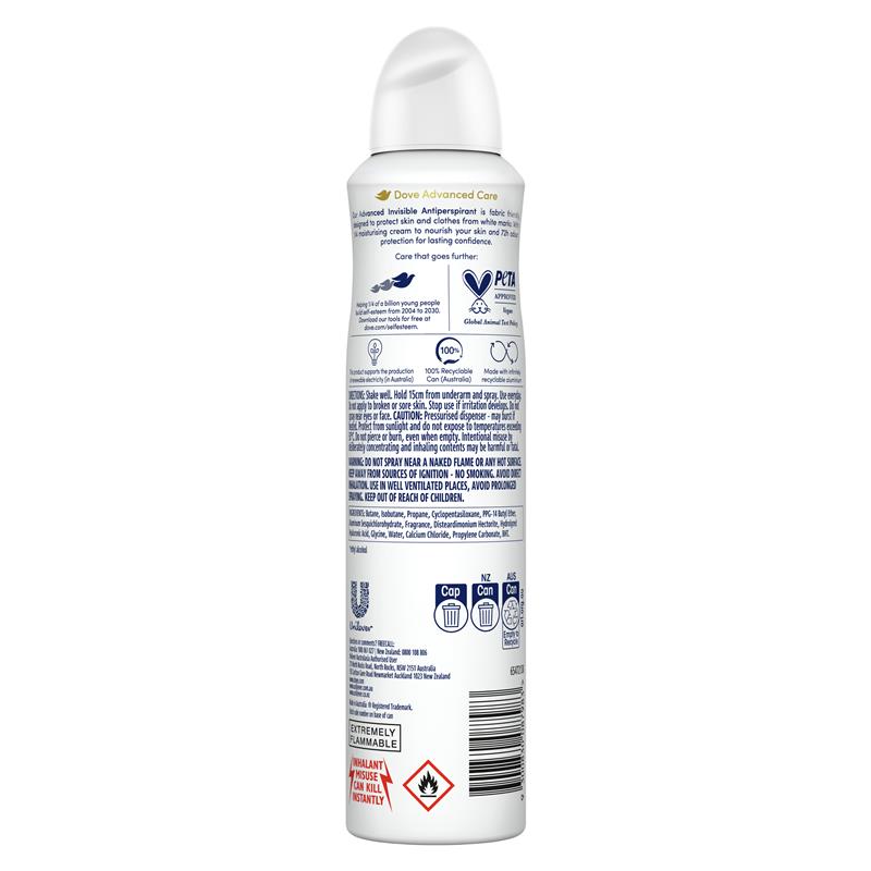 Dove Women Advanced Care Antiperspirant Aerosol Invisible Dry 250ml