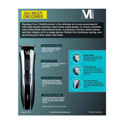 Mandays 3 In 1 Multi Groomer