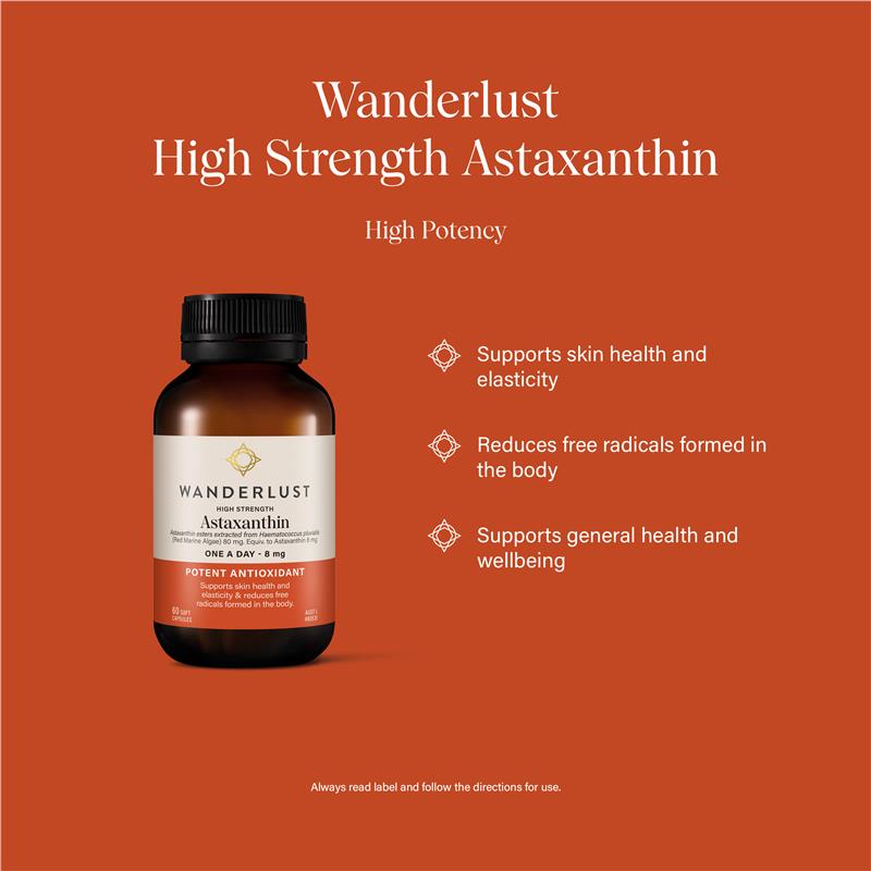 Wanderlust High Strength Astaxanthin 60 Capsules