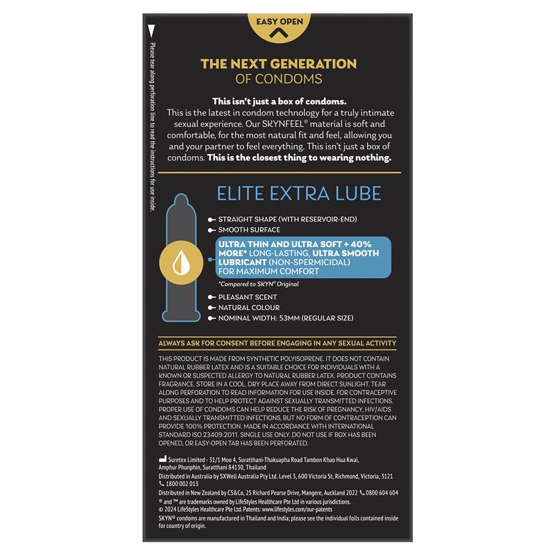 SKYN® Elite Extra Lubricated Condoms 10 Pack