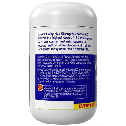 Nature's Way Max Strength Vitamin K2 120 Capsules Exclusive