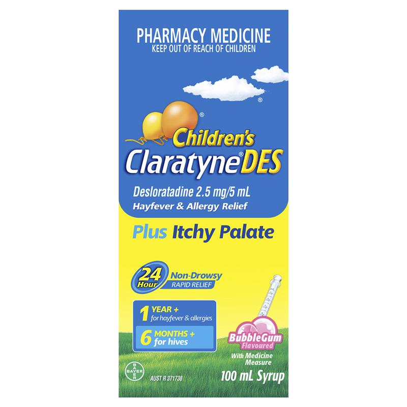 Claratyne Children’s DES Hayfever & Allergy Relief Bubblegum 100ml
