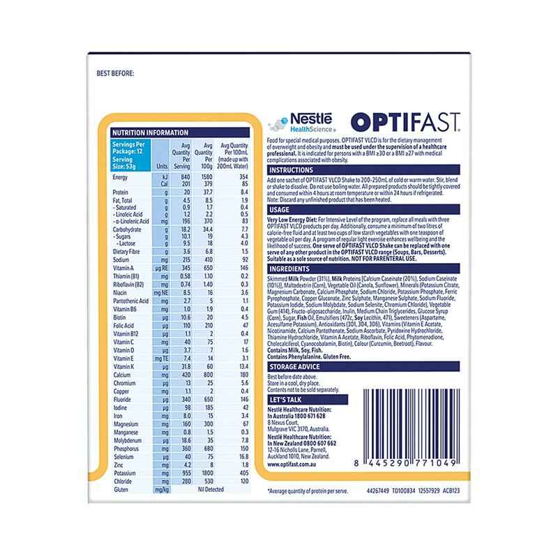 Optifast VLCD Shake Banana 12 x 53g NEW