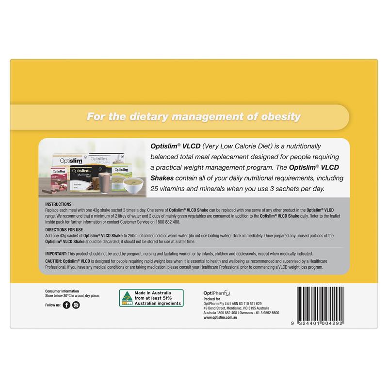 Optislim VLCD Meal Replacement Shake Banana 21x43g Sachets