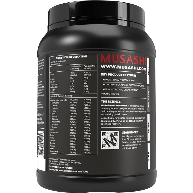 Musashi High Protein Chocolate 900g