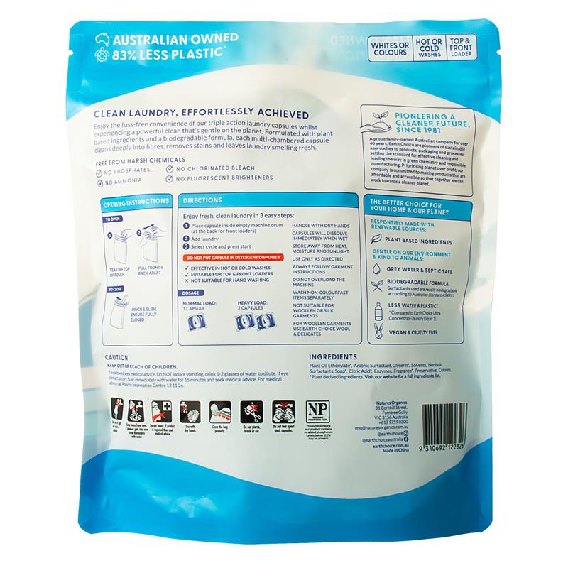 Earth Choice Laundry Capsules Eucalyptus 28 Pack