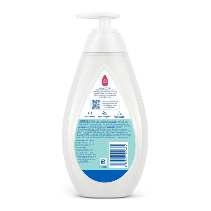Johnsons Baby Bath Milk & Rice 500mL