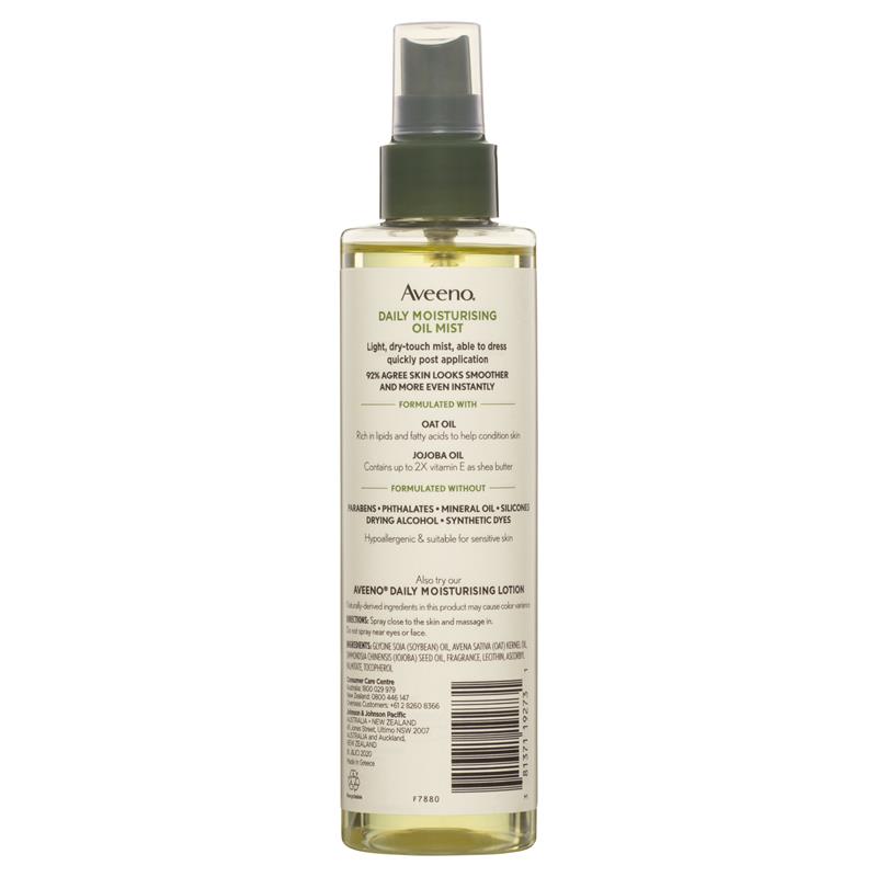 Aveeno Daily Moisturising Vitamin E Body Oil Mist Spray 200ml