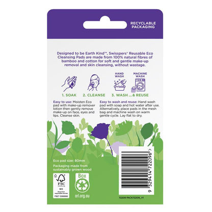 Swisspers Earth Kind Reusable Eco Cleansing Pads 4 Pack