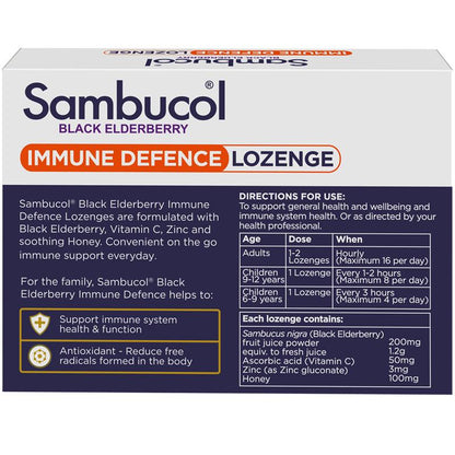 Sambucol Immune Defence- 20 throat lozenges