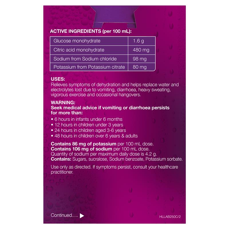 Hydralyte Electrolyte Apple Blackcurrant 4 Pack (4x250ml) Solution - GimmeNow
