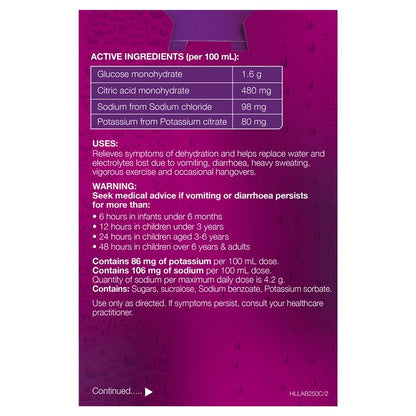 Hydralyte Electrolyte Apple Blackcurrant 4 Pack (4x250ml) Solution - GimmeNow