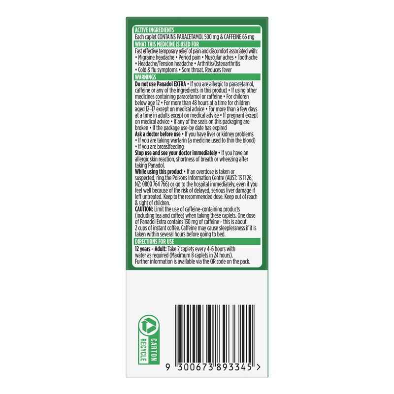 Panadol Extra Paracetamol Pain Relief 32 Caplets