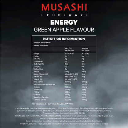 Musashi Energy Green Apple 500ml