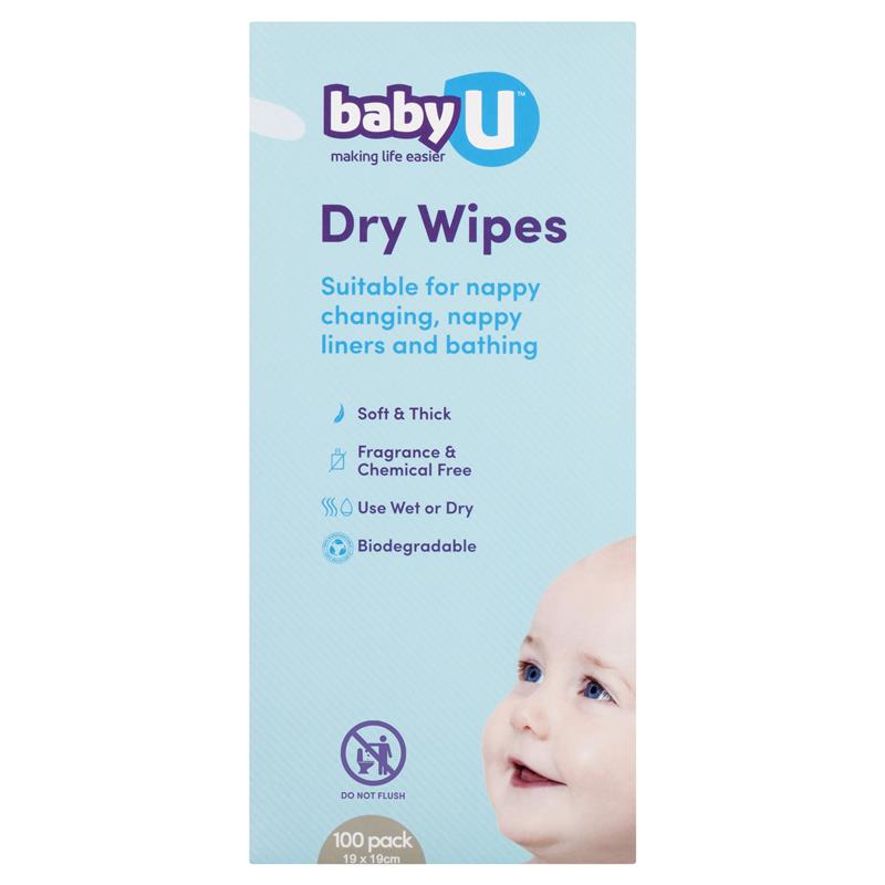 Baby U Dry Wipes 100 Pack