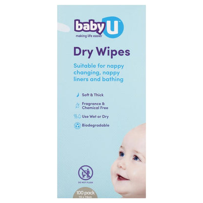 Baby U Dry Wipes 100 Pack