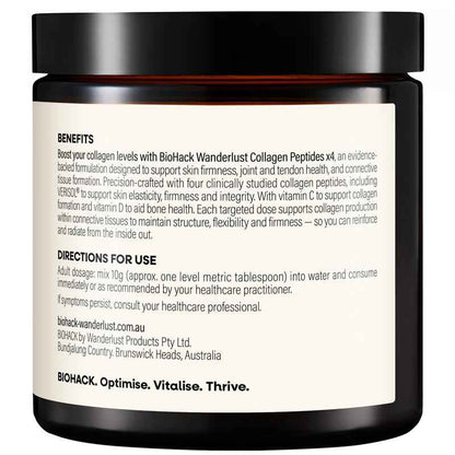 BioHack Wanderlust Collagen Peptides x4 150g Powder