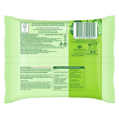 Simple Biodegradable Cleansing Wipes 2 x 25 pack