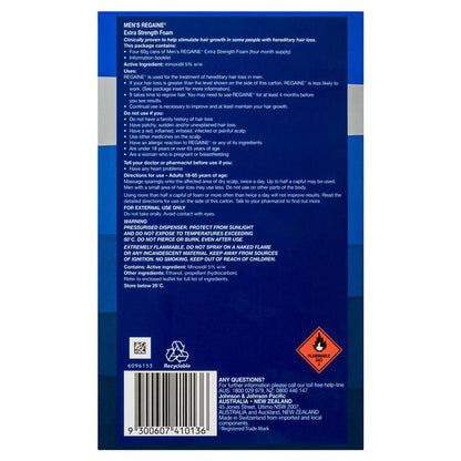 Regaine Men's Extra Strength Minoxidil Foam Hair Regrowth Treatment 4 x 60g - GimmeNow