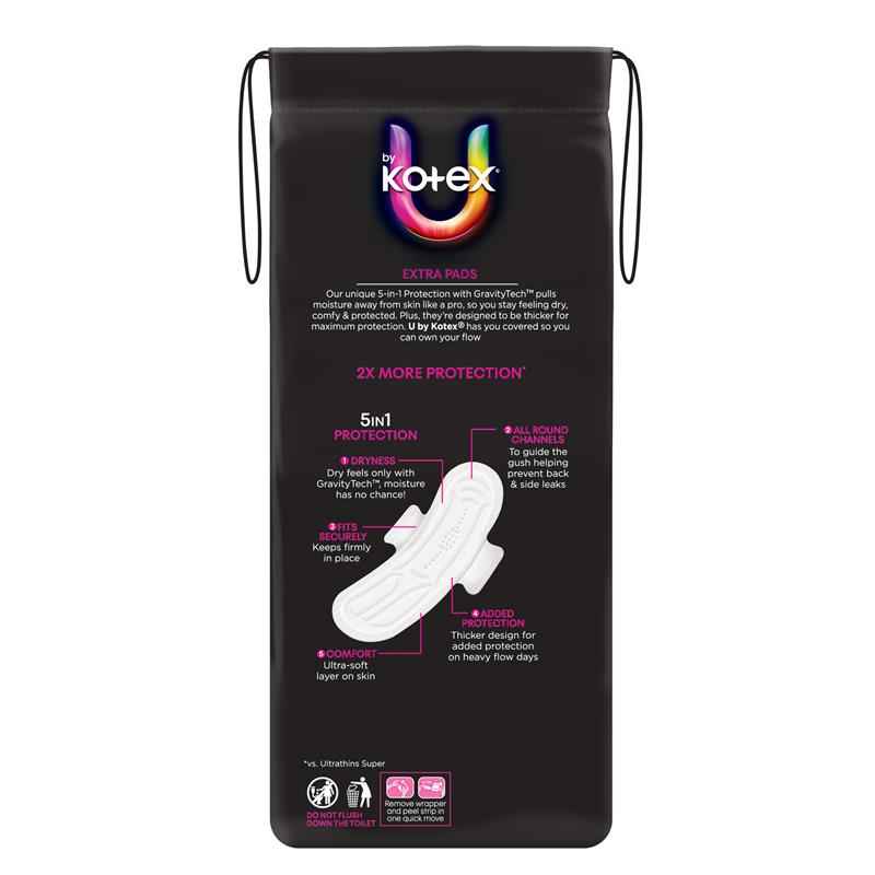U by Kotex Extra Pads Super Wing 12 Pack