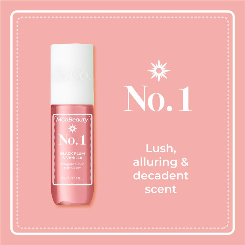 MCoBeauty Black Plum & Vanilla No. 1 Fragrance Hair & Body Mist 90ml - GimmeNow