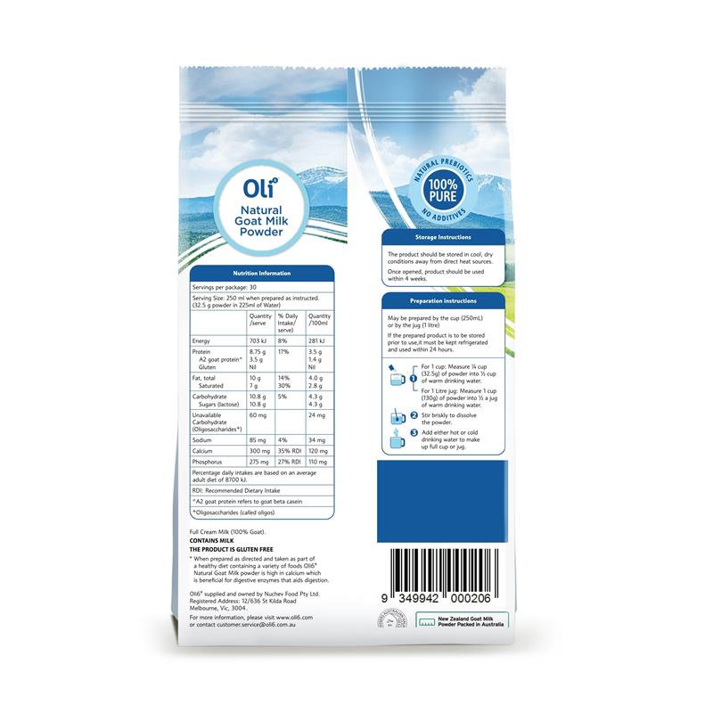 Oli6 Natural Goat A2 Milk Powder 1kg