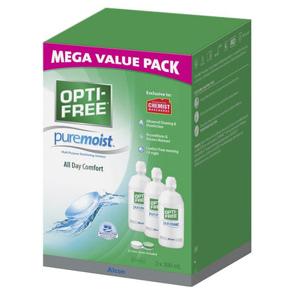 Opti Free Puremoist Mega Value Pack 3 x 300ml Exclusive Size