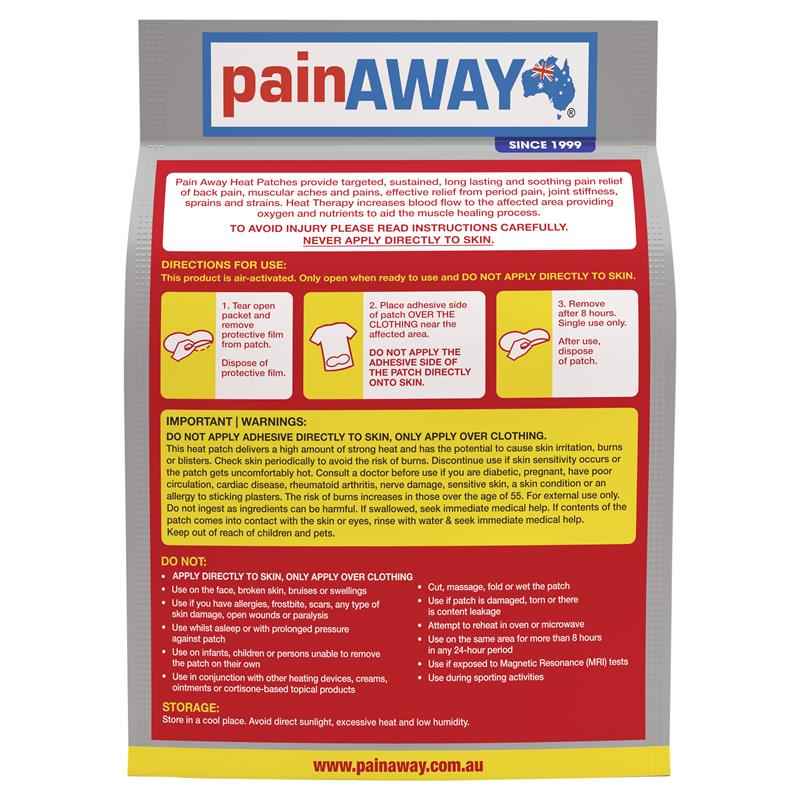 Pain Away Heat Patches XL 3 Pack