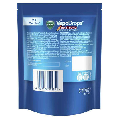 Vicks VapoDrops Xtra Strong Menthol Blast 16 Lozenges