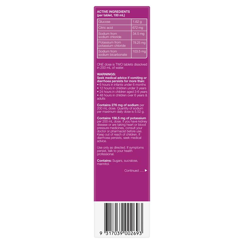 Hydralyte Electrolyte Effervescent Mixed Berry Flavoured 20 Tablets