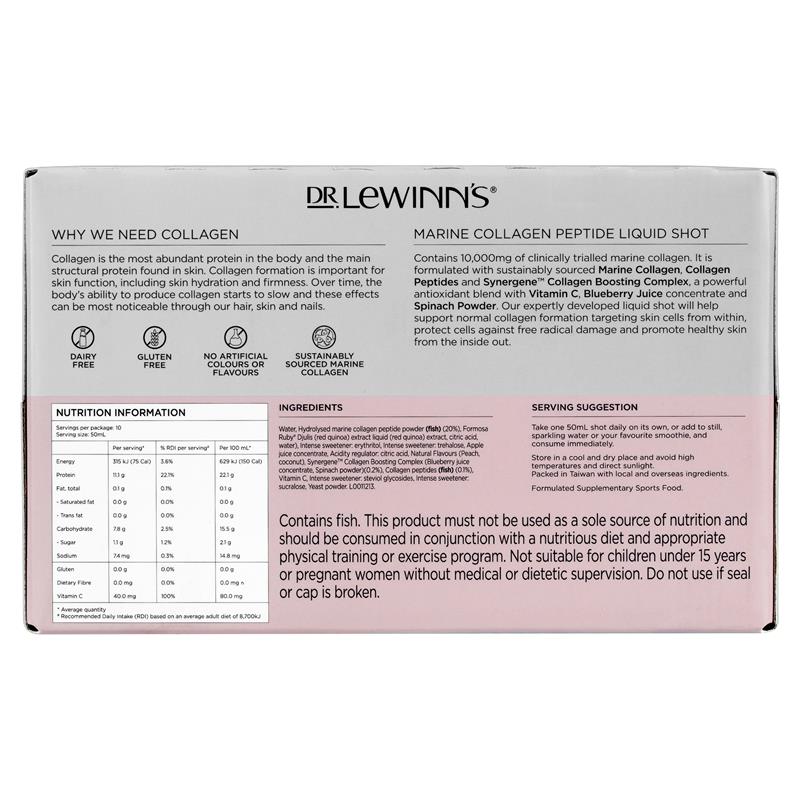 Dr. LeWinn's Collagen Inner Beauty Liquid Shot Peach 10 x 50ml