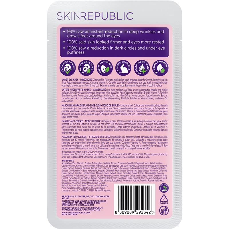 Skin Republic Retinol Hydrogel Under Eye Patches 3 Pairs