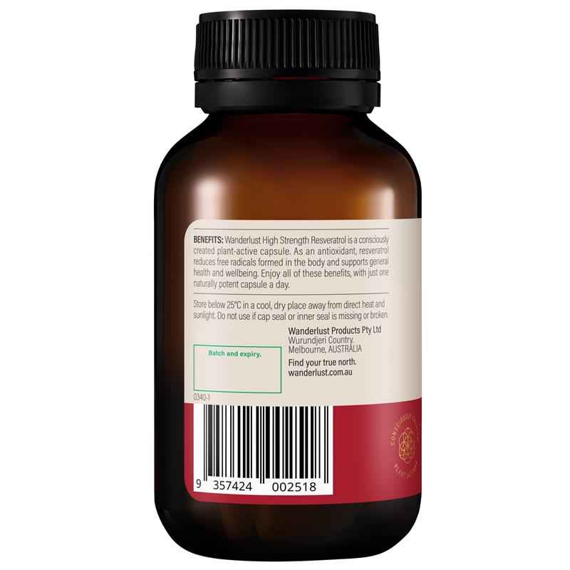 Wanderlust Resveratrol 60 Capsules