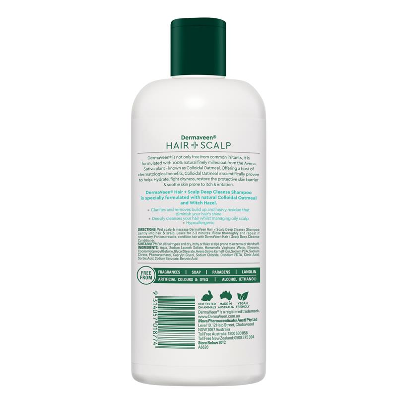 DermaVeen Hair + Scalp Deep Cleanse  Shampoo 500ml