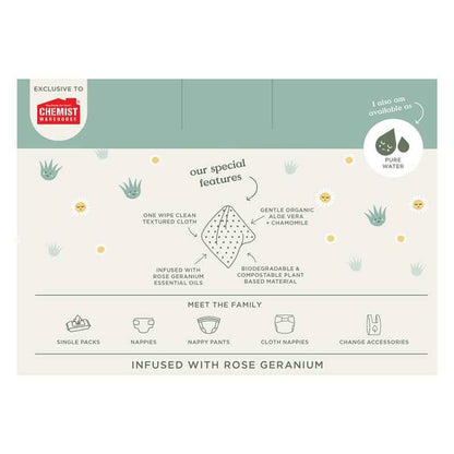 Tooshies Baby Wipes Aloe Vera and Chamomile 6 x 70 Pack
