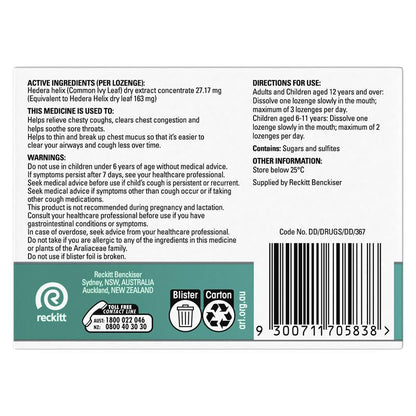 Strepsils Herbal Chesty Cough+ Lozenges Honey Lemon 32 Pack