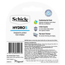 Schick Hydro 5 Mens Refill Razor Blades 4pk