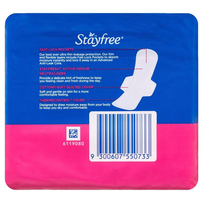 Stayfree Ultra Thin Super Sanitary Pads With Wings 12 Pack