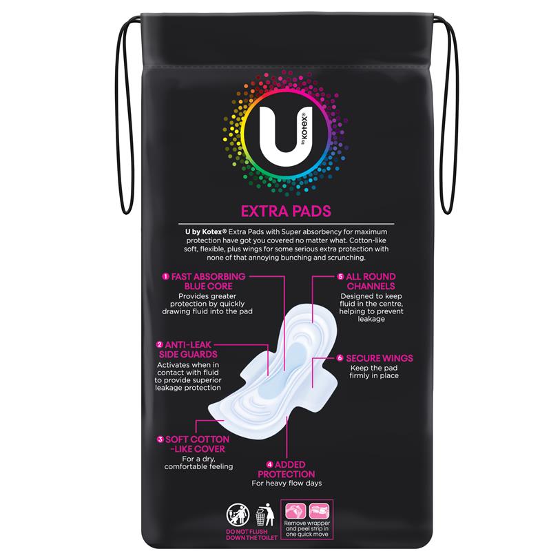 U by Kotex Super Pads Wing Extra 14 Pack