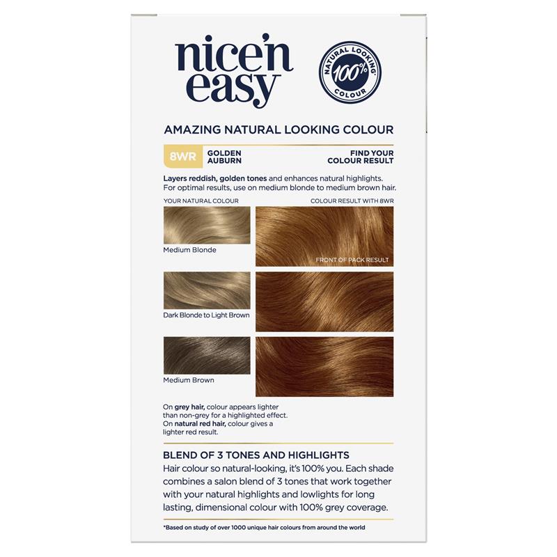 Clairol Nice N Easy 8WR Natural Gold Auburn Permanent Hair Colour