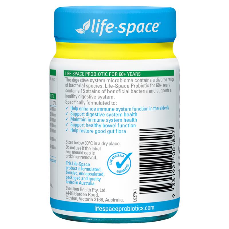 Life-Space Probiotic for 60+ Years 90 Capsules Exclusive Size
