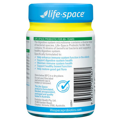 Life-Space Probiotic for 60+ Years 90 Capsules Exclusive Size